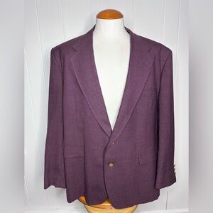 Vintage Stafford Burgundy Hold Button Hopsack Blazer